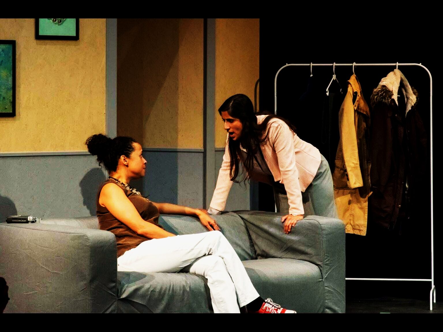 Production still — sofa scene