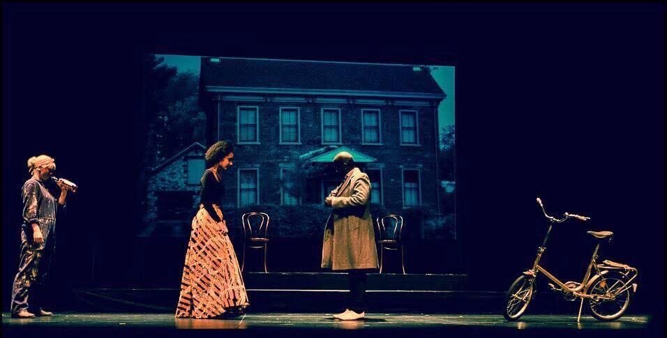 Production still — bicycle scene