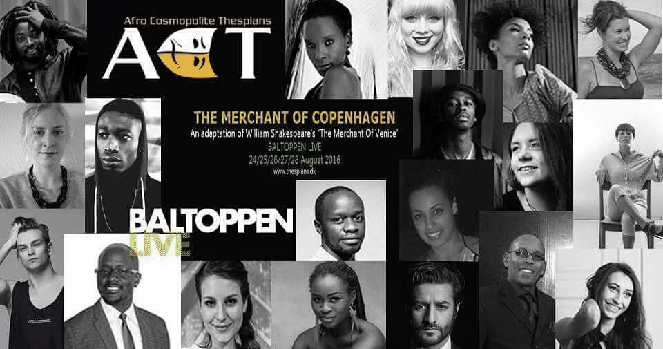 Original playbill collage for The Merchant of Venice at Baltoppen LIVE in August 2016.