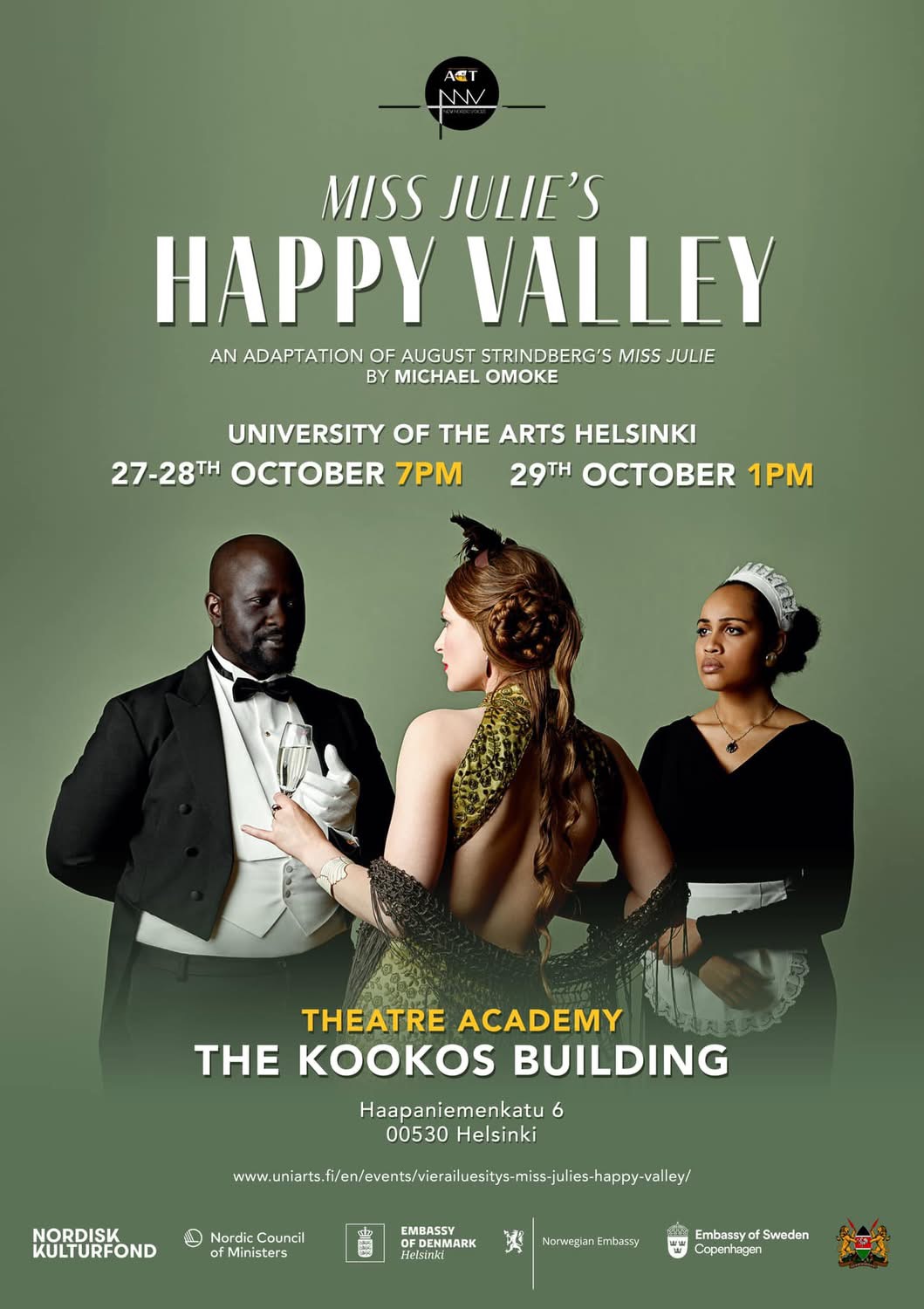 Frøken Julies Happy Valley-plakat til Helsinki-udgaven.