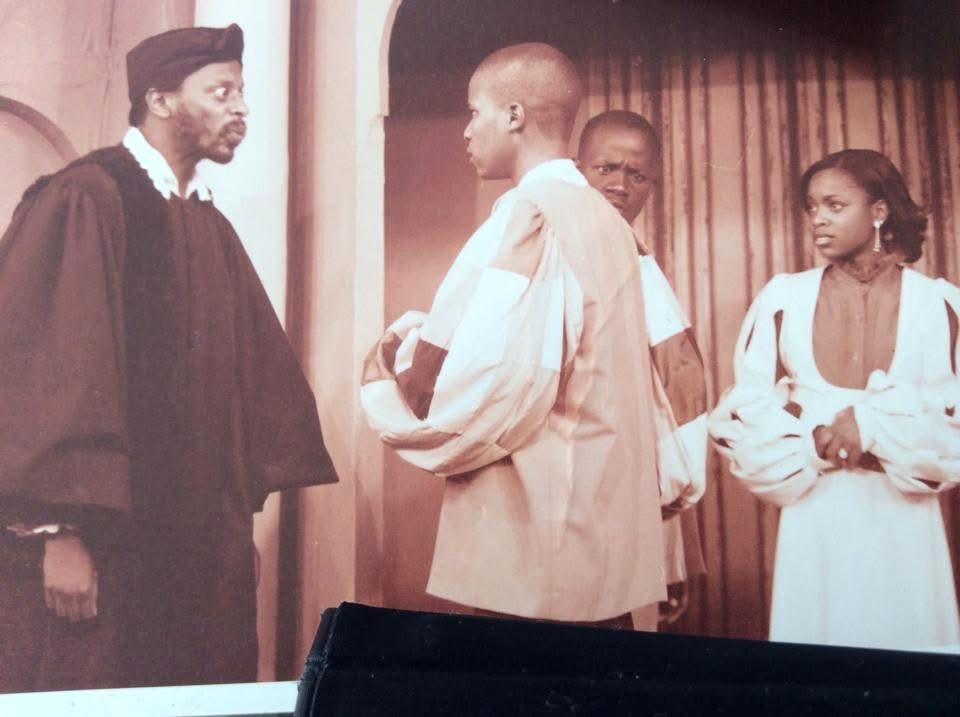 Archival production still from Servant of Two Masters, Nairobi (2002)