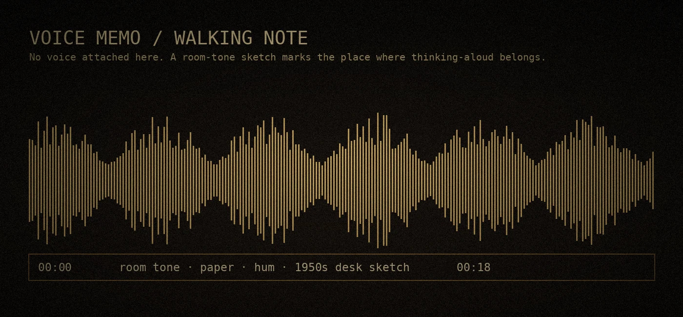 Waveform visual for a short Workroom field-audio memo